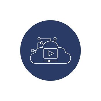cloud video streaming icon vector