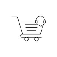 cart, headphone, music, online headphone on cart icon vector