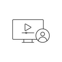 computer, television, video, online video streaming icon vector