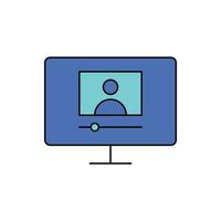 computer, television, video, online video streaming icon vector