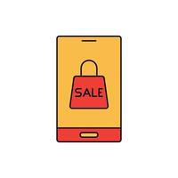 sale, mobile, phone, sale on phone icon vector