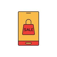 sale, mobile, phone, sale on phone icon vector