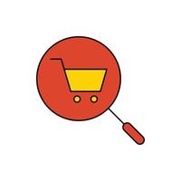 cart, find, online cart search icon vector