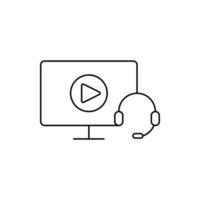 computer, television, video, online video streaming icon vector