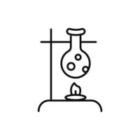 chemistry, laboratory, science, biotechnology, Chemistry flask and spirit lamp icon vector