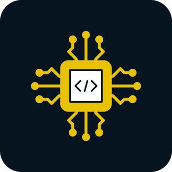 diseño de icono de vector de procesador de código
