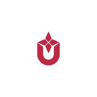 starry u logo u icon simple use u logo vector