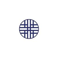 rounded corner logo with maze element vector circular abstract logo design