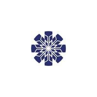 rounded corner logo with maze element vector circular abstract logo design