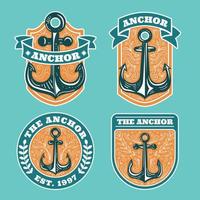 Logo Vintage Anchors Design Set vector