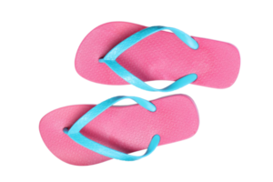 Blue and pink flip flops isolated on a transparent background png