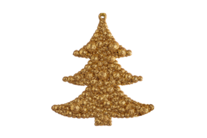 Gold christmas tree isolated on a transparent background png