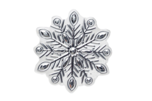 Silver snowflake isolated on a transparent background png