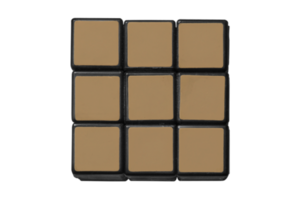 Brown rubik cube isolated on a transparent background png