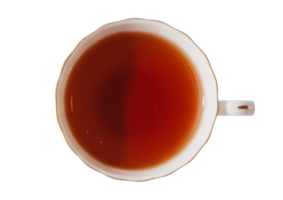 White cup with tea isolated on a transparent background png
