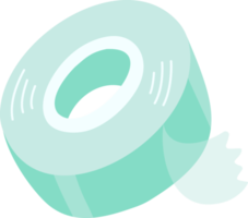 Clear green sticker tape roll, hand drawn illustration png
