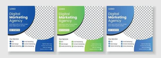 banner de agencia de marketing digital para plantilla de publicación en redes sociales vector
