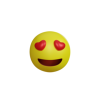 emoji giallo viso e emozione con nel amore. facciale espressione. png