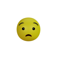 Emoji yellow face and emotion with sad.  Facial expression. png