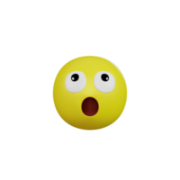 emoji geel gezicht en emotie met verrast en opgewonden. gelaats uitdrukking. png