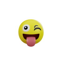 Emoji Gelb Gesicht und Emotion mit glücklich und frech Niedlich. Gesichts- Ausdruck. png