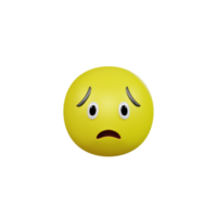 Emoji yellow face and emotion with disappointed and sad. Facial expression. png