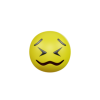 emoji geel gezicht en emotie met teleurgesteld en verdrietig. gelaats uitdrukking. png