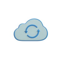 wolk technologie. icoon overdracht gegevens naar wolk berekenen concept png
