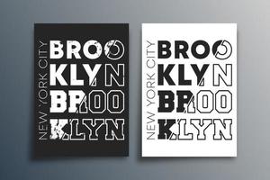 Brooklyn New York City minimal design for flyers, posters, brochure covers, backgrounds, wallpaper, typography, or other printing products. Vector illustration.