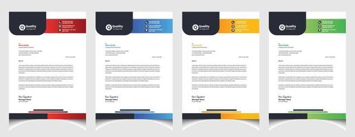 Corporate business colourful letterhead template with a4 size stationary item modern letterhead. vector