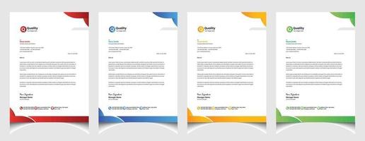 Corporate business colourful letterhead template with a4 size stationary item modern letterhead. vector