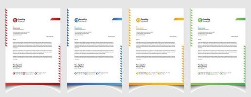 Corporate business colourful letterhead template with a4 size stationary item modern letterhead. vector