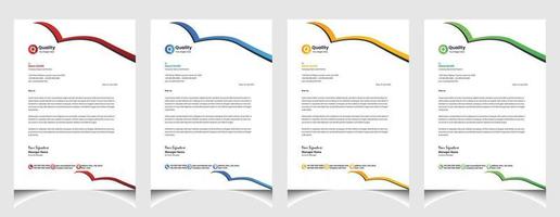 Corporate business colourful letterhead template with a4 size stationary item modern letterhead. vector