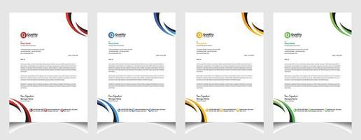Corporate business colourful letterhead template with a4 size stationary item modern letterhead. vector