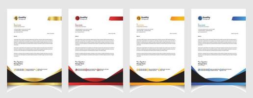 Corporate business colourful letterhead template with a4 size stationary item modern letterhead. vector