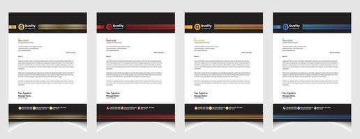 Corporate business colourful letterhead template with a4 size stationary item modern letterhead. vector