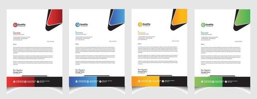 Corporate business colourful letterhead template with a4 size stationary item modern letterhead. vector