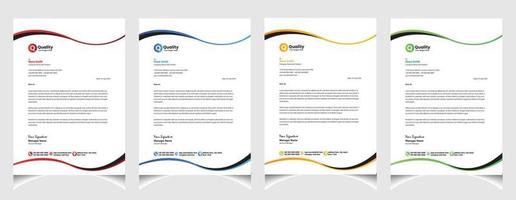 Corporate business colourful letterhead template with a4 size stationary item modern letterhead. vector