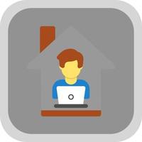 Man Working at Home Vector Icon Design