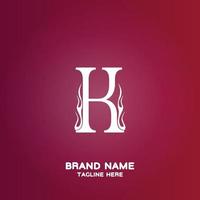 Letter K initial logo template, alphabet with gradient background vector