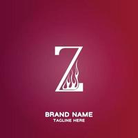 Letter Z initial logo template, alphabet with gradient background vector