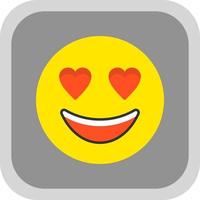 Smiling Face with Heart Eyes Vector Icon Design
