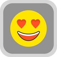 Smiling Face with Heart Eyes Vector Icon Design