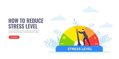 Reduce stress level flat style design concept vector illustration.