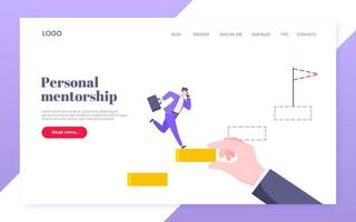 Mentorship, upskills and self development strategy flat style design business concept. vector