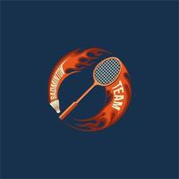 badminton sport emblem logo vector