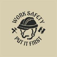 work safety emblem logo vector