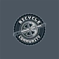 bicycle sport emblem logo vector