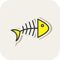 Fish Bone Vector Icon Design
