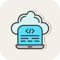 Cloud Coding Vector Icon Design